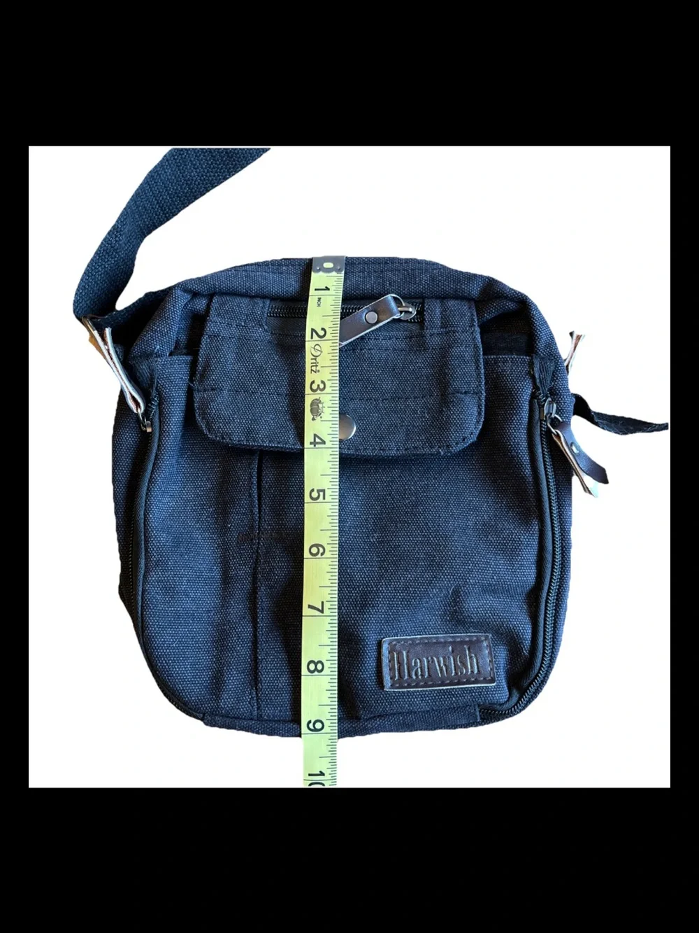 Harwish Unisex Adjustable Shoulder Strap Zip Gray Crossbody Messenger Bag